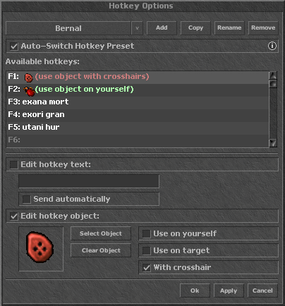 Hotkey Options Window